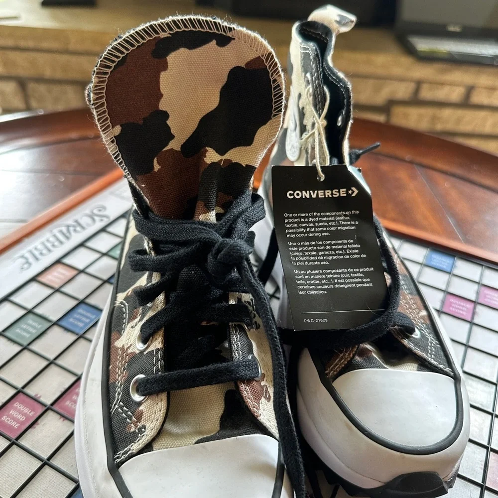 Converse Brown and Black High-Top Sneakers camo fly run - Picture 6 of 8